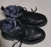 Aokang棉鞋男士冬季加絨保暖羊毛牛皮鞋雪地馬丁靴皮鞋  黑色系帶  39   曬單實(shí)拍圖