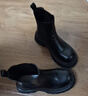 星期六厚底馬丁靴女款2025新款秋冬季真皮騎士短靴子女英倫黑色切爾西靴 曬單實(shí)拍圖