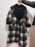 絲柏舍撞色格紋大衣女2025冬裝新款慵懶風(fēng)長(cháng)袖寬松毛呢外套 曬單實(shí)拍圖