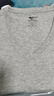 七匹狼純棉短袖男雞心領(lǐng)T恤秋冬透氣低領(lǐng)汗衫V領(lǐng)內搭打底衫全棉薄款內衣 V領(lǐng)1件裝(麻灰)打底/外穿/居家 2XL (高175-185/150-170斤) 曬單實(shí)拍圖