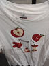 MJ STYLE紅色蘋(píng)果短袖t恤女2026春夏新款白色正肩寬松半袖設計感百搭上衣 曬單實(shí)拍圖