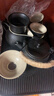 黑陶便攜式旅行功夫茶具套裝家用高檔戶(hù)外露營(yíng)旅游陶瓷泡茶壺茶杯 黑陶落雁提梁壺六杯9件套+茶盤(pán) 曬單實(shí)拍圖