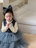 班喜迪女童連衣裙冬裝新款洋氣寶寶公主裙套裝秋冬周歲禮服兒童網(wǎng)紗裙子 藍色 100 曬單實(shí)拍圖