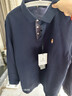暇步士（Hush Puppies）【簡(jiǎn)約休閑】男裝春秋全棉透氣長(cháng)袖polo衫 墨藍色 L 曬單實(shí)拍圖