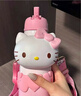 Hello Kitty凱蒂貓保溫杯女生款禮物316不銹鋼學(xué)生大容量便攜背帶兒童吸管杯 helloKitty650ml（H禮盒裝） 曬單實(shí)拍圖