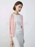朗姿法式小香風(fēng)高級感V領(lǐng)薄款上衣外套年春季新款針織開(kāi)衫女 淡粉色 S 曬單實(shí)拍圖