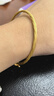 周大福 黃金色鋼絲手繩配雙金屬調節扣男女情侶 21.25cm  AX159  曬單實(shí)拍圖