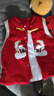 貝瑞加（Babyprints）兒童馬甲秋冬夾棉保暖背心寶寶過(guò)年大紅色衣服拜年棉衣 大醒獅100 曬單實(shí)拍圖
