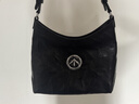 GROTTO個(gè)樂(lè )經(jīng)典黑石hobo包大小號植鞣綿羊皮腋下單肩斜挎軟包通勤禮物 經(jīng)典黑 銀標S 曬單實(shí)拍圖
