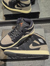 耐克（NIKE）男鞋Air Jordan 1 AJ1棕黑色舒適防滑耐磨減震中幫運動(dòng)復古籃球鞋 IB7110-002 43 曬單實(shí)拍圖