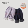 巴厘小豬兒童冬季保暖褲羊羔絨加厚男童長(cháng)褲寶寶休閑褲運動(dòng)褲女童加絨褲子 灰紫 100 曬單實(shí)拍圖