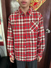 巴拉巴拉童裝男童襯衫兒童大童衣服2025新秋冬裝加絨外套保暖格子襯衣百搭 紅色調00366 170 曬單實(shí)拍圖