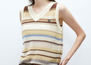 ONLY2025夏季新款彩虹條紋鏤空無(wú)袖V領(lǐng)背心針織衫女|12533H001 A03蘆筍綠色 L 曬單實(shí)拍圖