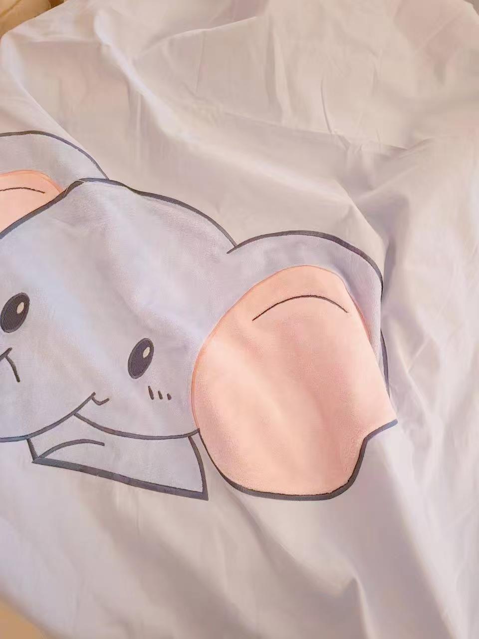 大熊小熊嬰兒童A類(lèi)100S純棉被套120x150單件可定制幼兒園入園學(xué)生套件 可愛(ài)小象【100S雙面純棉被套】 120*150cm 曬單實(shí)拍圖