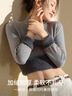 貓人加絨針織衫毛衣女加厚半高領(lǐng)打底衫內搭秋冬一體絨針織上衣 曬單實(shí)拍圖