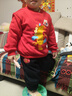 巴拉巴拉兒童衛衣長(cháng)袖套裝男女童裝2026新款春秋裝兩件套拜年服加絨保暖萌 馬上有福60611 110 曬單實(shí)拍圖