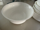 斯凱綈（Sky Top）湯碗湯盆大號純白浮雕骨瓷碗陶瓷沙拉碗家用餐具8英寸璀璨碗 曬單實(shí)拍圖