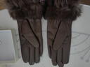玖慕（JIUMU）綿羊皮保暖真皮手套女冬季加絨兔毛腕口戶(hù)外開(kāi)車(chē)騎行防風(fēng)防寒手套 曬單實(shí)拍圖