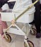 qborn白鹿新生兒小孩米色嬰兒車(chē)高景觀(guān)雙向輕便折疊寶寶兒童推車(chē)三合一 玉蘭白+睡籃 曬單實(shí)拍圖