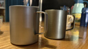 京東京造不銹鋼雙層保溫桌面馬克杯420mL 戶(hù)外露營(yíng)水杯 304咖啡杯銀灰色 曬單實(shí)拍圖