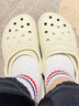 卡駱馳（crocs）女鞋厚底云朵洞洞鞋戶(hù)外休閑時(shí)尚一腳蹬沙灘鞋 206750-2Y2 37-38 曬單實(shí)拍圖