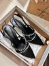 CHARLES&KEITH亮鉆一字帶尖頭包頭復古高跟涼鞋婚鞋子女鞋生日禮物CK1-61720199 BLACK TEXTURED黑色紋理 38 曬單實(shí)拍圖