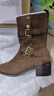 百思圖25冬西部靴時(shí)尚潮流復古粗跟女中靴BP019DZ5 棕色 37 曬單實(shí)拍圖