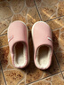 樸西冬季燈芯絨男士室內棉拖鞋保暖加絨厚底情侶居家 粉色 36-37 曬單實(shí)拍圖