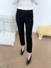 逸陽(yáng)（ESE-Y）舒彈【筆桿褲】26春季新款九分小直筒牛仔褲女小個(gè)子顯高褲子 黑色 26 曬單實(shí)拍圖