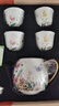 金嵐玉唐山骨瓷中式茶具套裝國潮4人花茶茶杯茶壺包金茶具結婚送禮盒 虞美人草-包金壺+4杯+托盤(pán) 曬單實(shí)拍圖