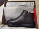 足力健冬季加絨靴子女保暖皮靴中老年棉皮鞋女士短靴女鞋 6283K黑色38 曬單實(shí)拍圖