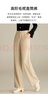 夢(mèng)舒雅夢(mèng)舒雅蠶絲綿羊毛直筒褲咖色高腰窄版闊腿褲親膚柔軟毛呢糯米褲子 曬單實(shí)拍圖