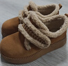 他她棉鞋女25冬季毛毛單鞋厚底 棕色（仿毛里） 39 曬單實(shí)拍圖