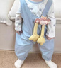 班喜迪男童套裝春裝2026新款寶寶背帶褲小童長(cháng)袖上衣嬰兒春秋季兒童衣服 藍色 90 曬單實(shí)拍圖