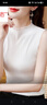 皮爾卡丹（pierre cardin）新款冰絲半高領(lǐng)無(wú)袖背心女內搭外穿上衣時(shí)尚配西裝針織打底衫女潮 白色 【專(zhuān)柜品質(zhì) 極速發(fā)貨】 XL 125-135斤 曬單實(shí)拍圖