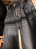gxgjeans男裝磨破做舊褲子休閑水洗直筒牛仔長(cháng)褲25年冬 牛仔藍 170/M 曬單實(shí)拍圖