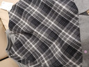 三彩2026春季新款復古格紋毛呢半身裙高腰修身A字裙顯瘦短裙M 寂靜灰格紋 M 160/68A 曬單實(shí)拍圖