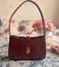 西木汀花漾甜心 牛皮腋下包女小眾新娘婚包高級單肩包新年禮物 高級紅 曬單實(shí)拍圖