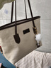 葉余大容量包包女2025新款休閑上班單肩包感大學(xué)生上課通勤托特包 白配咖色【帶精靈掛件】 包包+ 白色精靈掛件【】 曬單實(shí)拍圖