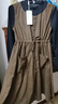 恒源祥假兩件背帶連衣裙女士春秋冬季新款媽媽小個(gè)子燈芯絨高領(lǐng)a字裙子 咖色 XL 【115-125斤】 曬單實(shí)拍圖