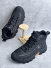 公羊棉鞋男鞋加絨保暖春季新款戶(hù)外百搭馬丁靴男高幫軟底防滑工裝鞋男 黑色 【標準皮鞋碼】 41 (255mm) 曬單實(shí)拍圖
