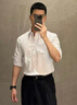 啄木鳥(niǎo)襯衫男免燙抗皺四季款男士長(cháng)袖工裝白襯衣商務(wù)休閑職業(yè)男裝上衣 有口袋白色【長(cháng)】 XL 曬單實(shí)拍圖