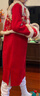 羅蒙兒童新中式唐裝女童冬季套裝拜年服國風(fēng)馬甲兩件套演出服 紅色150 曬單實(shí)拍圖