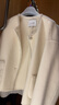 香影劉些寧同款香影雙面呢羊毛大衣女冬季夾心奶糖短款小香風(fēng)毛呢外套 白色 L 165/88A/110-125斤 曬單實(shí)拍圖