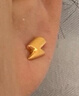 周生生永系列黃金耳釘 閃電足金單只耳飾男女 91969E定價(jià)  曬單實(shí)拍圖