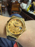 西普尼金表金表男自動(dòng)機械男表商務(wù)純金999大表盤(pán)防水黃金手表男情人節禮物 【光殼金面-黑帶】金重8g+ 曬單實(shí)拍圖