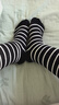 都市麗人5雙襪子女中筒襪秋冬季條紋純棉長(cháng)筒襪黑白冬天配鯊魚(yú)褲女士長(cháng)襪 曬單實(shí)拍圖