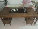 金麗匠心實(shí)木大板茶桌椅組合一桌五椅辦公室茶幾客廳家用新中式禪意泡茶臺 【石盤(pán)款】大板+1圍椅+4月牙椅 1.6米日進(jìn)斗金大板 曬單實(shí)拍圖
