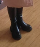 dusto大東長(cháng)筒靴冬季女鞋新款粗跟高跟圓頭002205e  黑色絨里 38 曬單實(shí)拍圖
