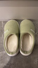 樸西冬季燈芯絨男士室內棉拖鞋保暖加絨厚底情侶居家 淺綠色 38-39 曬單實(shí)拍圖